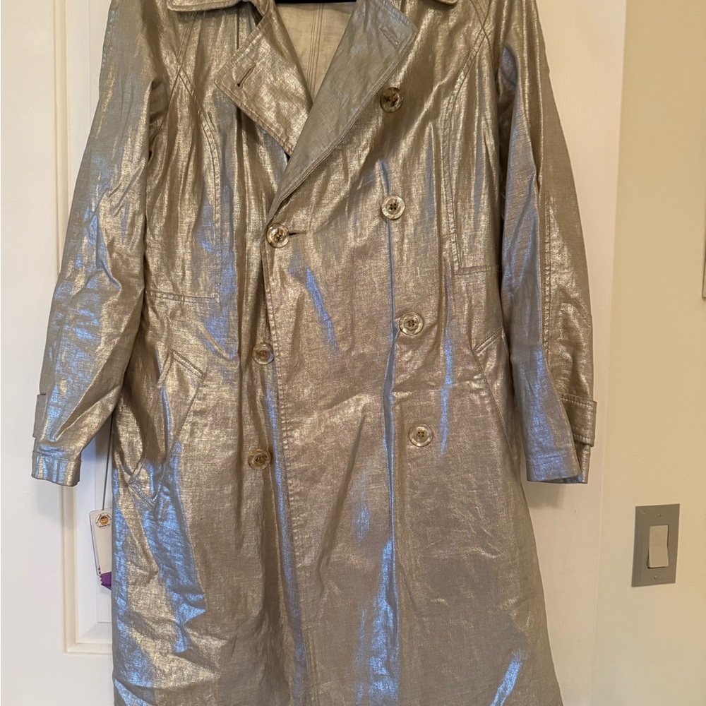Metallic Gold Trench Coat - Picture 1 of 3